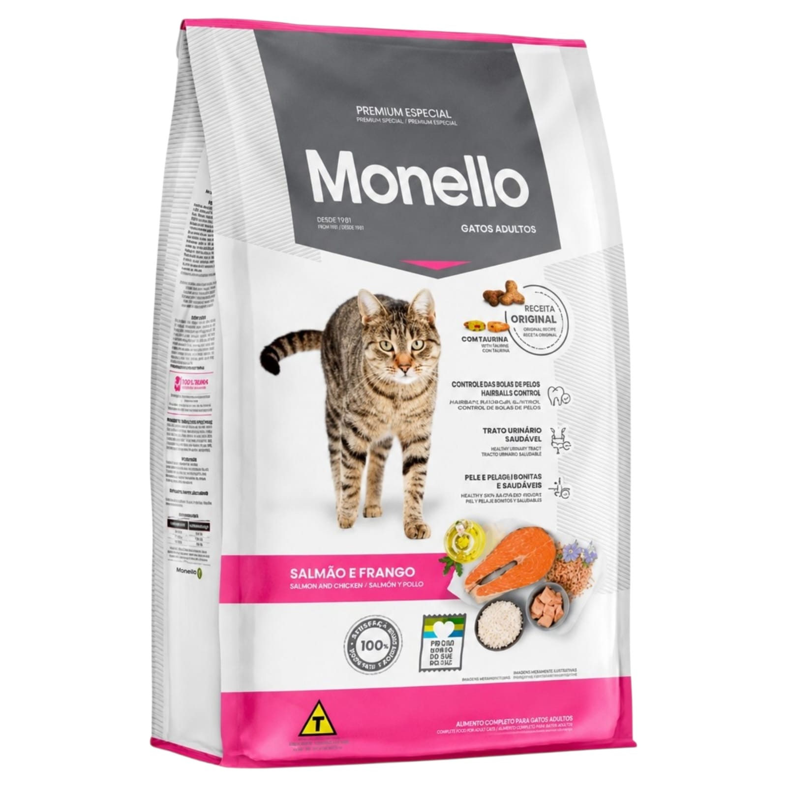 Alimento Seco Monello Gatos Adultos Salmón y Pollo 1 Kg